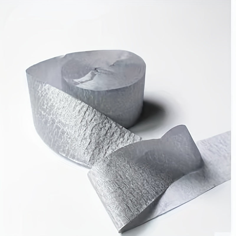 Crepe Paper Streamers Rolls Silvery & Golden 24.99m Long 4.57cm Wide