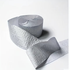Crepe Paper Streamers Rolls Silvery & Golden 24.99m Long 4.57cm Wide