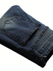 Men's Distressed Slim Fit Ripped Jeans