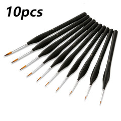 10pcs Triangle Rod Hook Line Pen 8 Detail Brushes with Elbow Outlining Pens