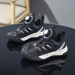 Boys' Basketball Shoes with Rotating Buckle - Non Slip Sneakers for Kids