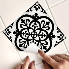 12pcs Moroccan Ethnic Pattern Tile Stickers Flower Tile
