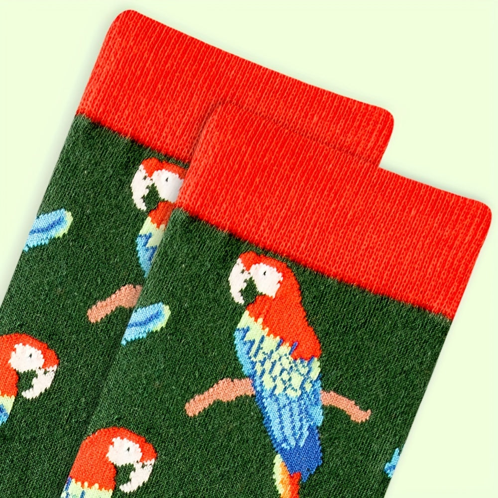 Parrot Pattern Socks & Funny Mid Tube Socks Women's Stockings