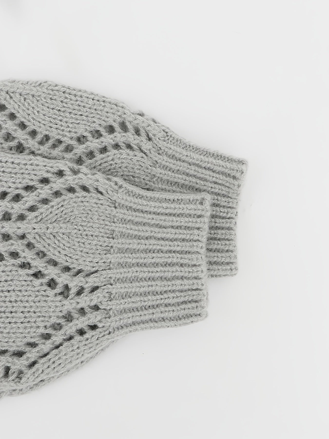 Casual Sweater Women's Plus Solid Hollow Out V Neck