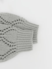Casual Sweater Women's Plus Solid Hollow Out V Neck