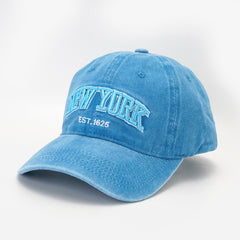 Vintage Baseball Cap Embroidery Distressed Washed Women's Sun Hat