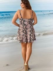 Boho Tankini Set Women's Snake Skin Print Swimsuit