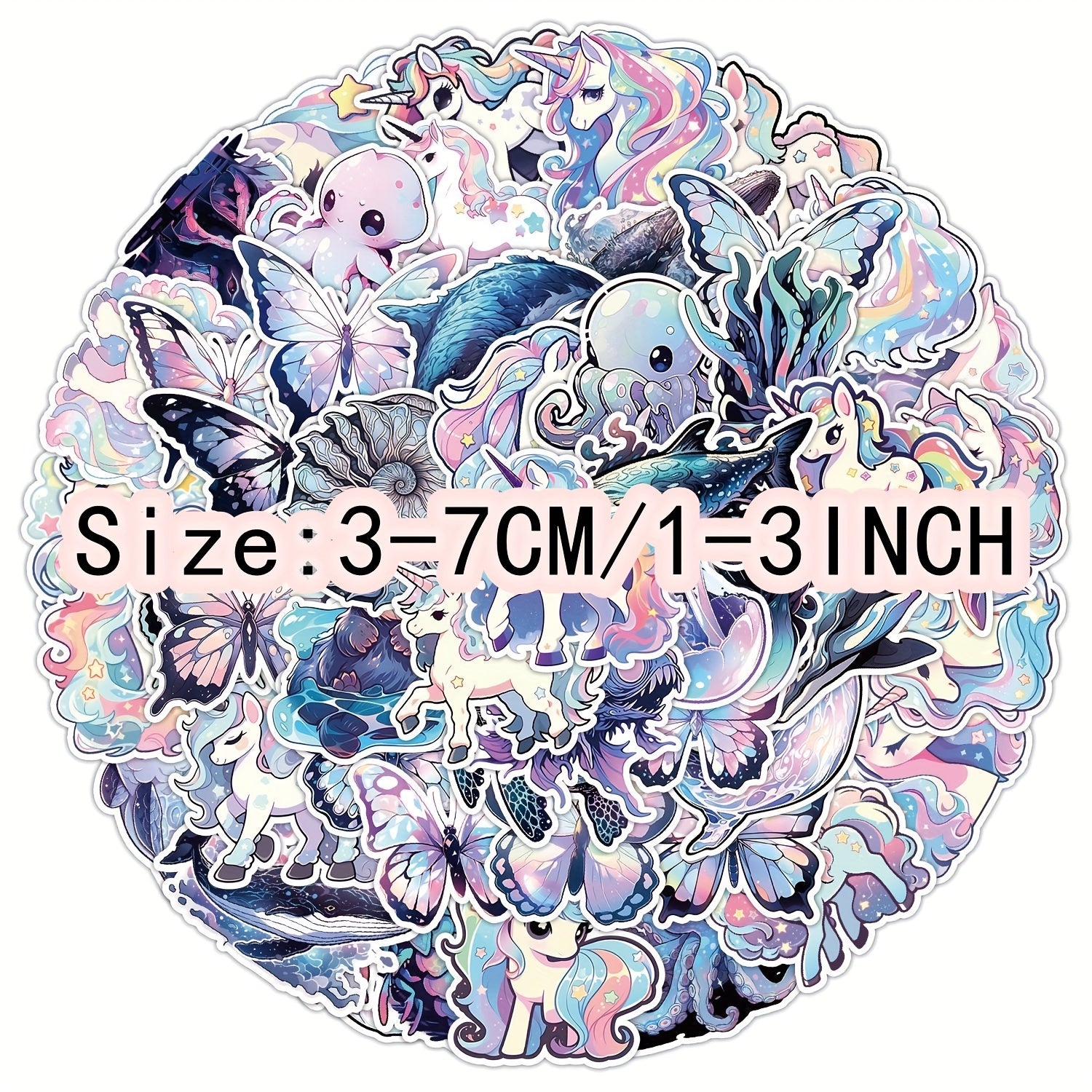 50pcs Cartoon Unicorn Series Graffiti Stickers for Laptop Water Cup Decoration
