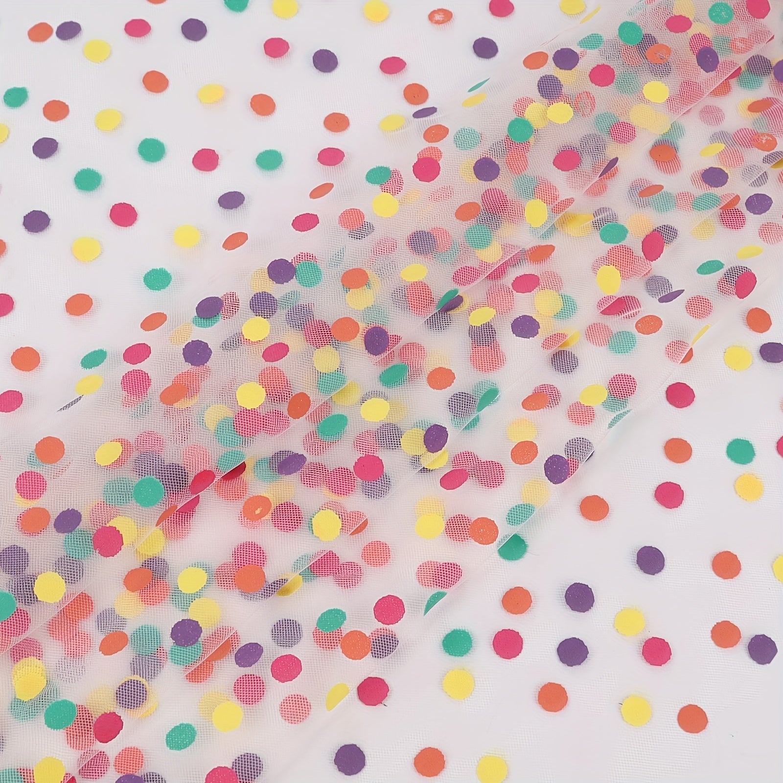 Colorful Dot Mesh for Skirts Sleeves Tops DIY