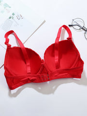 Lace Push Up Bra Comfy & Breathable Bow Tie Intimates Bra
