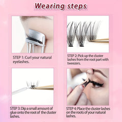 DIY Eye Lashes Extensions Cluster Eyelashes Mixed Length False Eyelashes D Curly