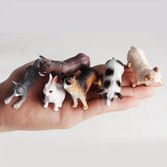 Realistic Farm Animal Set - 12pcs PVC Model Pigs Turkeys Sheep Rabbits