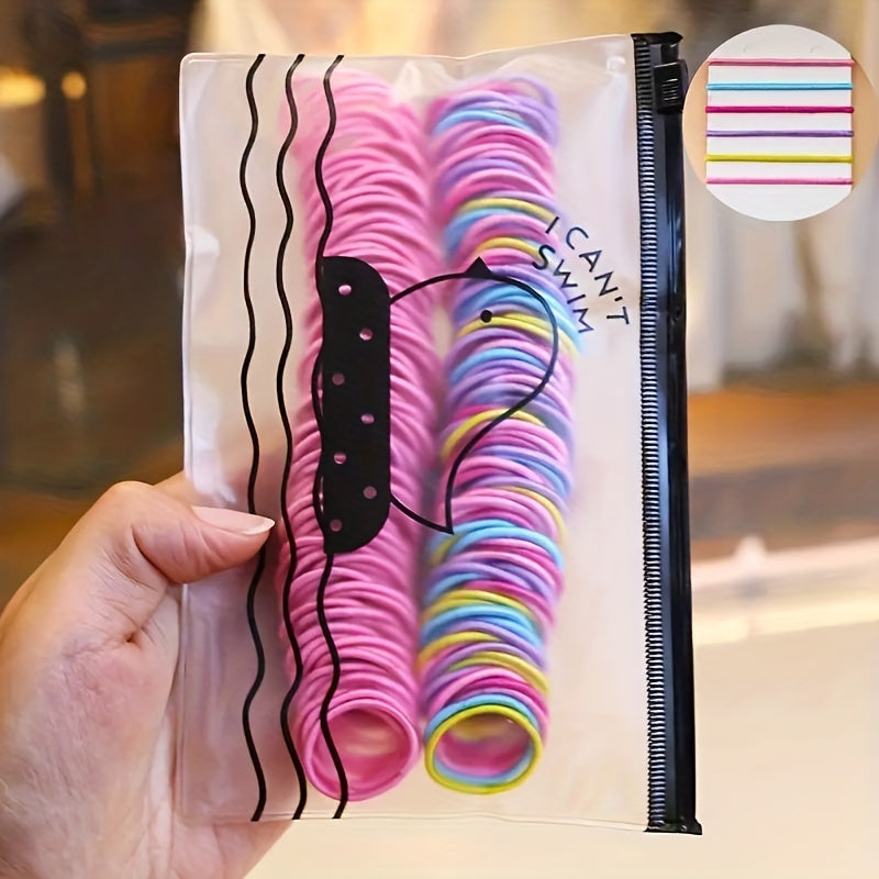 200/300pcs Colorful Elastic Hair Band Hair Ties