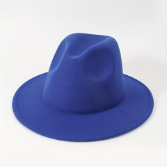 Y2K Wide Brim Jazz Hat Candy Fedora Cap Cowboy Cowgirl Felt Hats