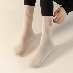 C Print Crew Socks Comfy All match Mid Tube Socks Women's Stockings