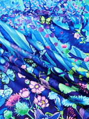 3D Print Magic Forest Graphic Flower Short Sleeve Dress Girls