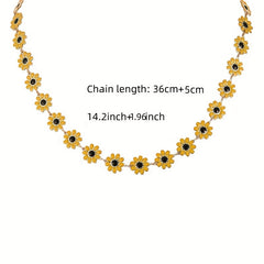 Bohemian Daisy Necklace and Bracelet Set