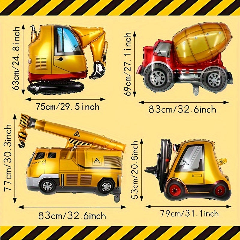 Construction Balloons Excavator Dump Truck Mixer Truck