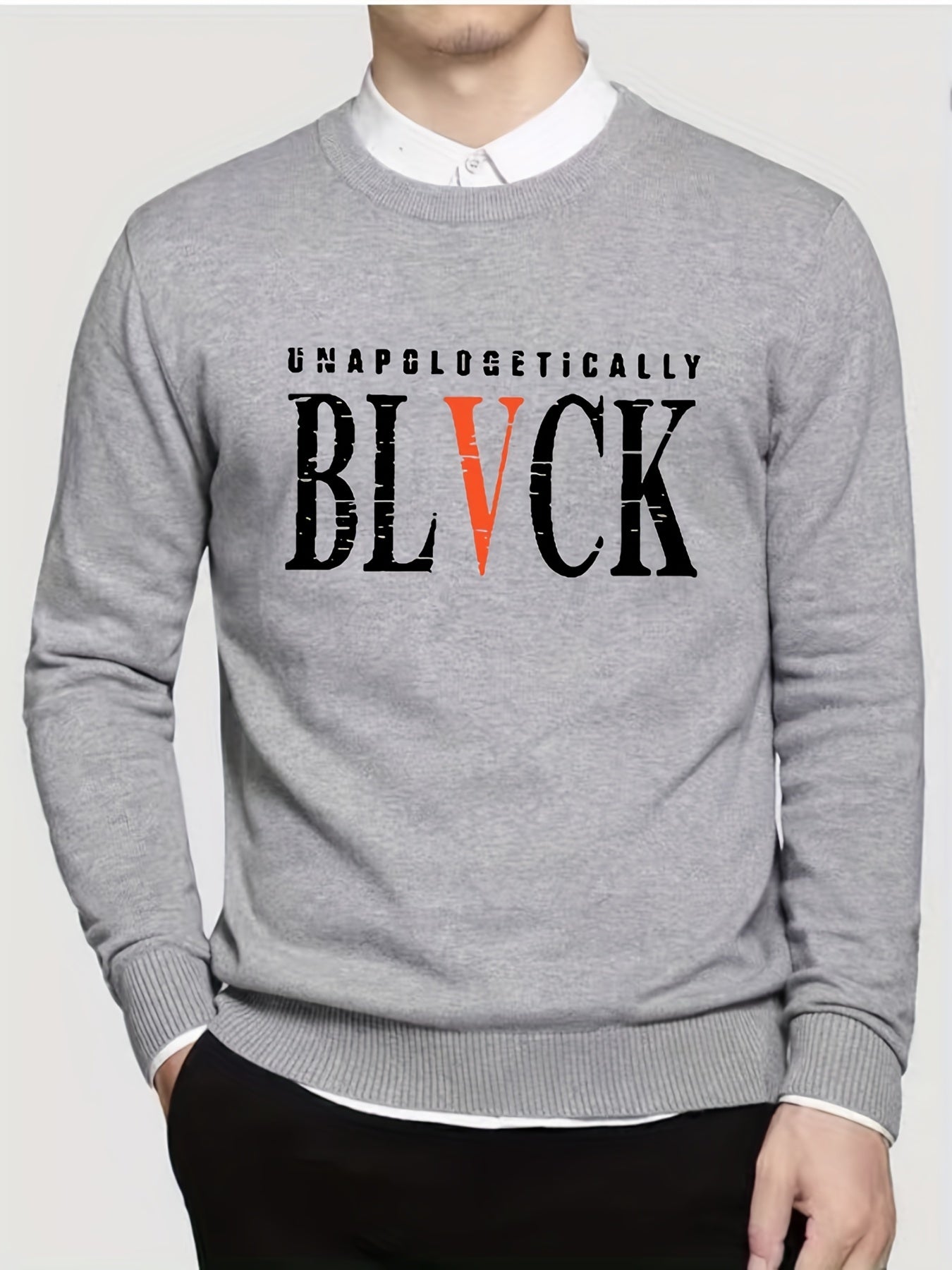 Men's Casual Knitted Sweater Warm Crew Neck Pullover