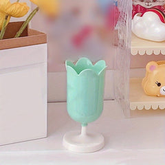 Romantic Flower Petal Pen Holder Tulip Makeup Brush Desktop Storage