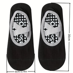Women's Non Slip Yoga Socks with Cross Strap and Grips