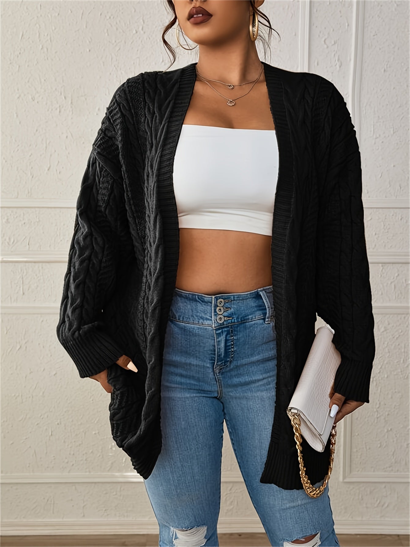Cable Long Sleeve Cardigan