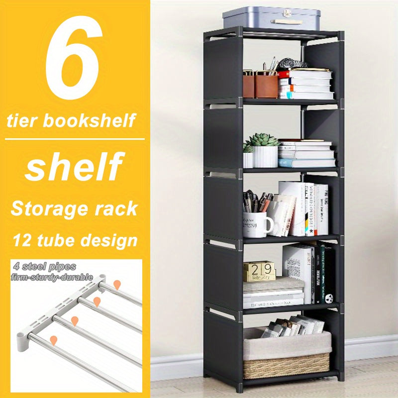 5-6 Layer Bookshelves Storage Racks in Bedroom & Living Room