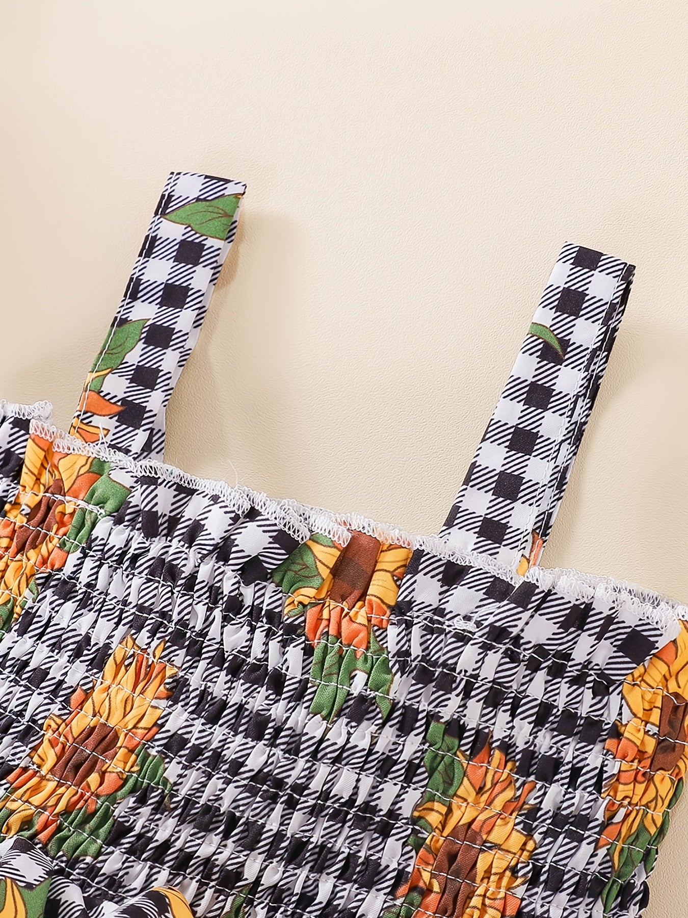 Baby Girls Off the Shoulder Sunflower Jumpsuit