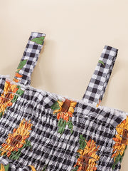 Baby Girls Off the Shoulder Sunflower Jumpsuit