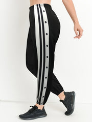 Women's Plus Side Striped Elastic Waist Stretch Joggers