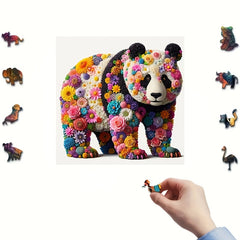 Challenging Giant Panda Floral Accent 1000-Piece Jigsaw Puzzle