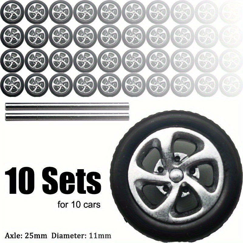 Kickcar 1/64 ABS Wheels & Rubber Tires 10 Sets
