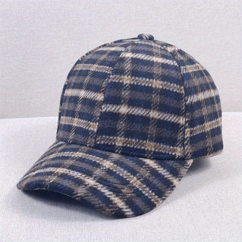 Plaid Baseball Cap Vintage Casual Sunshade Dad Hat Unisex Sun Hats For Men