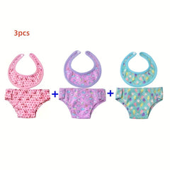 2pcs 18in Doll Diaper and Underwear Set Mixed Colors