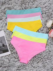 7pcs Seamless Solid Briefs Stretchy Intimates Panties Women's Lingerie