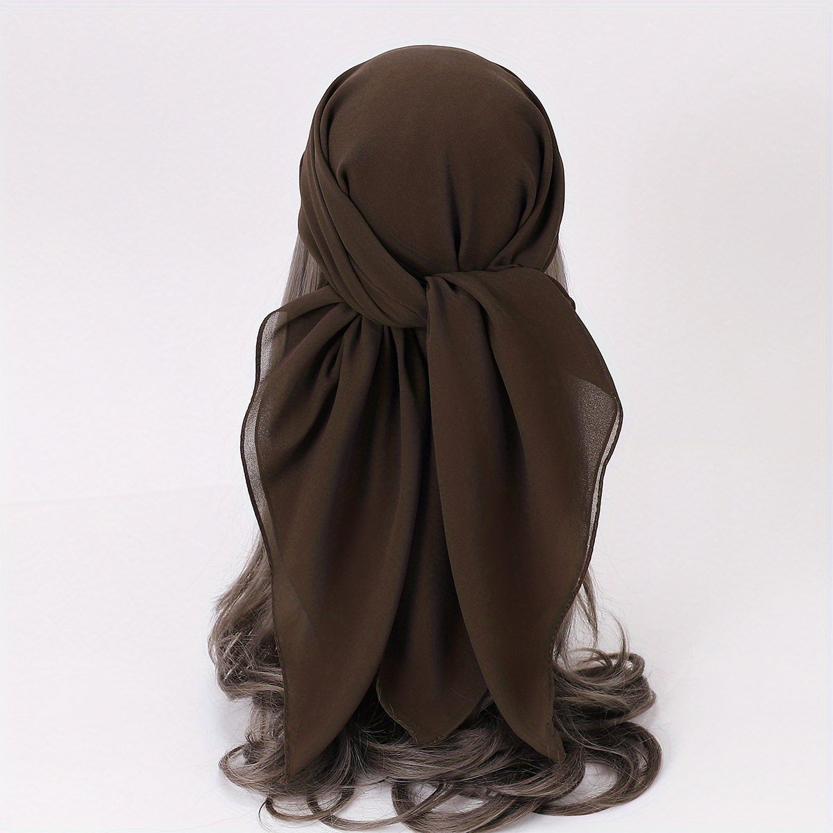 Chiffon Square Scarf Solid Hijab Bandana Shawl Windproof Head Wraps