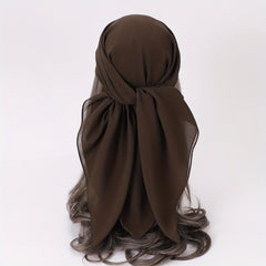 Chiffon Square Scarf Solid Hijab Bandana Shawl Windproof Head Wraps