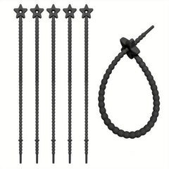 Set of 5 Star-Shaped Silicone Zip Ties for Charging Cords