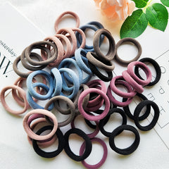 50pcs Elastic Hair Ties for Girls Seamless Stretchy Hair Band for Kids