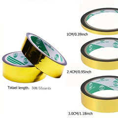 Golden Foil Washi Tapes Laser Colors Glitter Slim Adhesive Masking Tapes