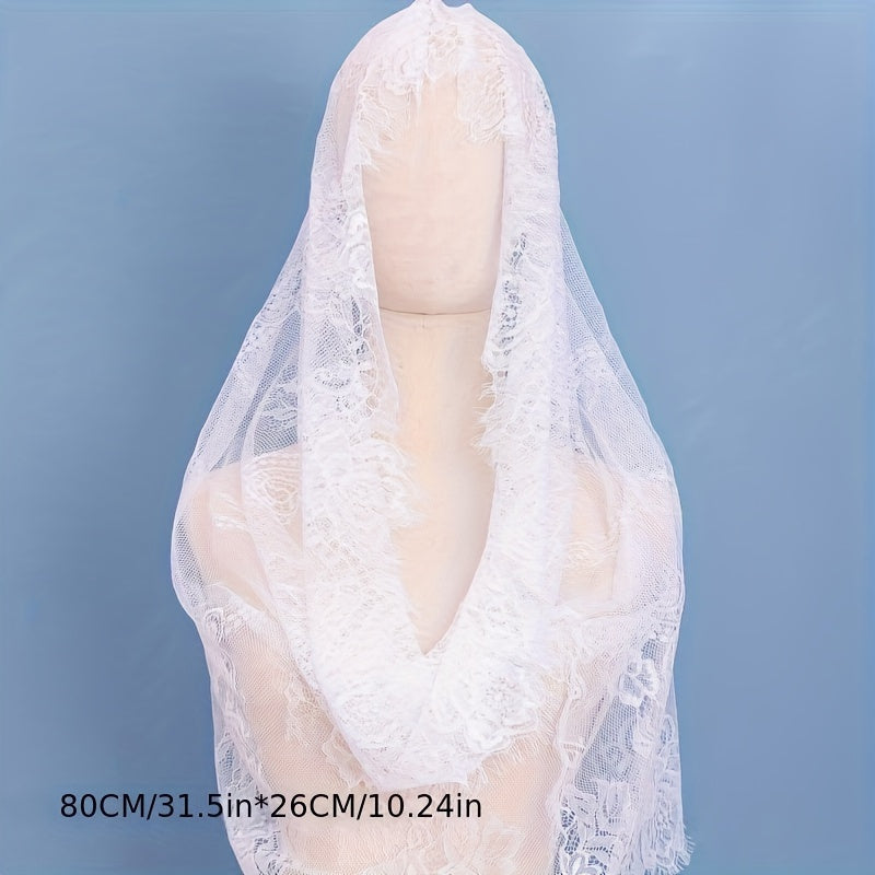 Bohemian Tulle & Lace Headscarf for Weddings & Costumes
