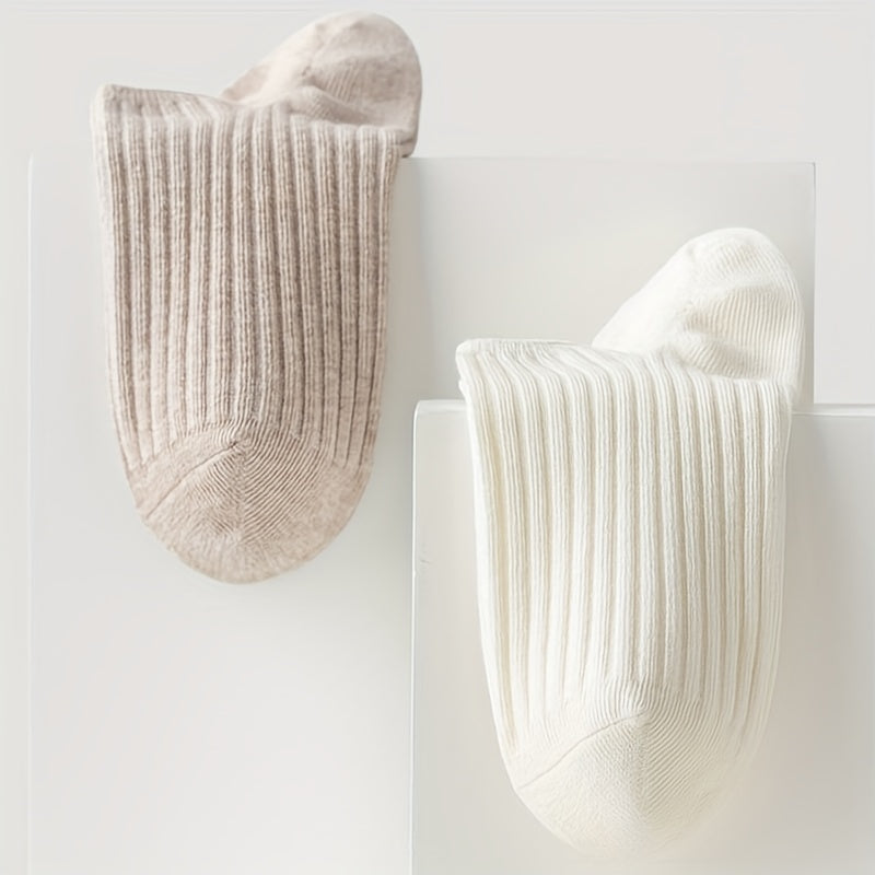 5 Pairs Ribbed Ankle Socks Breathable & Elastic Women's Stockings