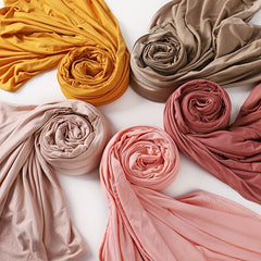 Solid Long Hijab Casual Scarf Large Shawl Windproof Headwrap Turban