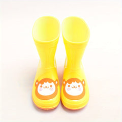 Girls Animal Decorated Solid Rain Boots Slip On Non-slip Waterproof Shoes