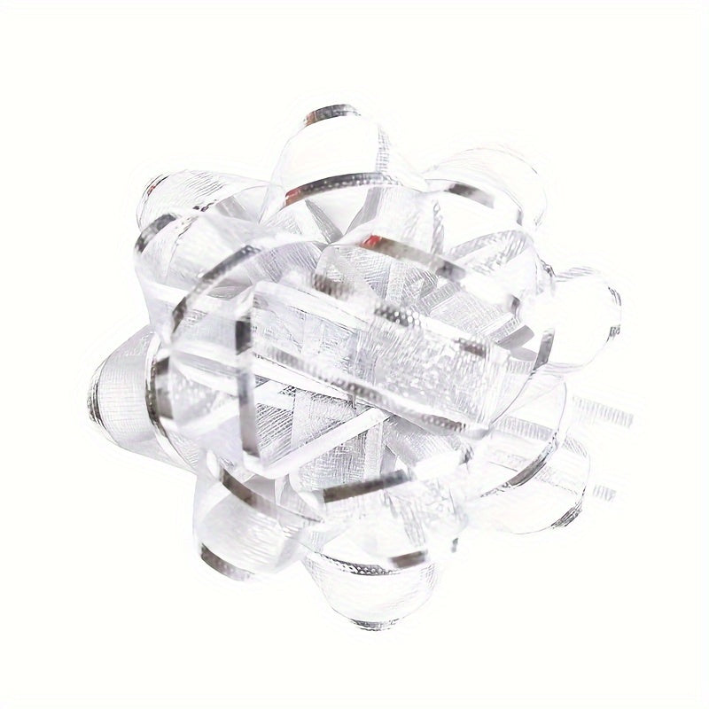 5pcs Shining Film Snow Yarn Star Pull Flower Laser Butterfly Bow Ribbon Wedding