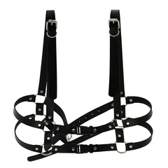 PU Leather Harness Belt Punk Gothic Adjustable Chest Suspenders Buckle Belt
