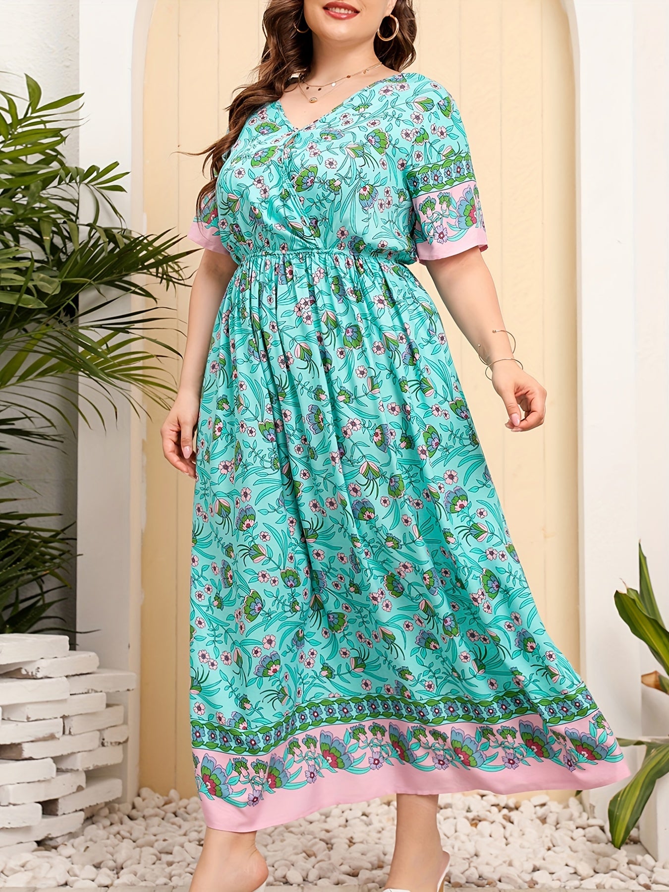 Jacobean Print Maxi Dress