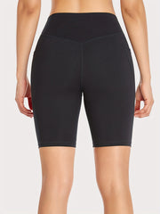 Women's Solid Sport Shorts Elastic Leggings Gym Training