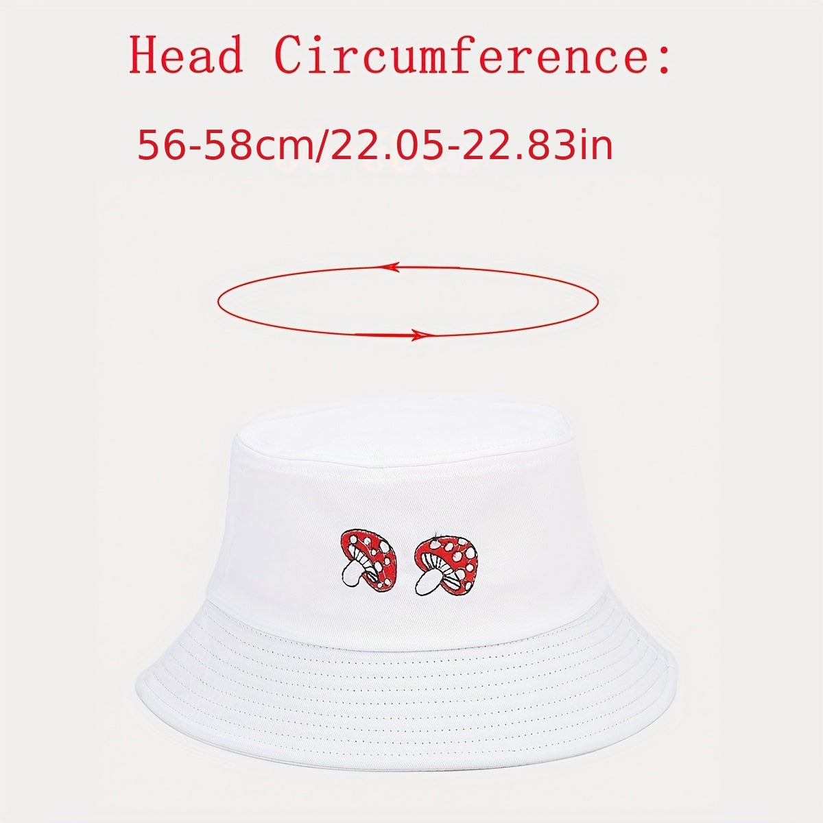 Mushroom Embroidery Bucket Hat Men Sunscreen Outdoor Basin Hat