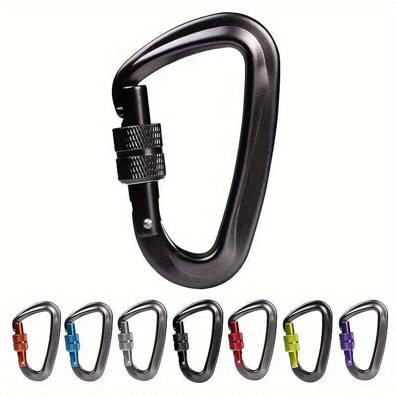 1pc 12KN Locking Alum. Carabiner Clips D Ring Hook Keychain for Hammock Hiking